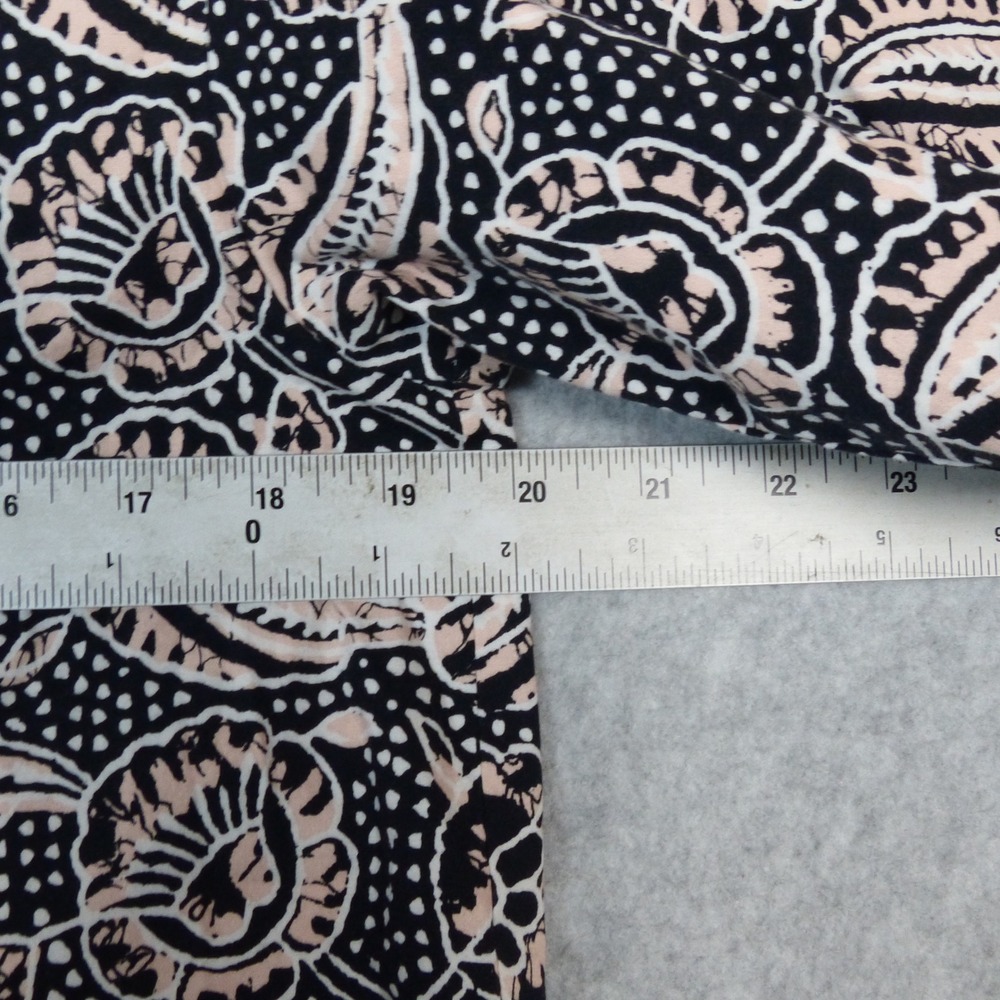 Veronica Beard Paisley Floral Button Down Shirt Roll Sleeve Navy Blush Size 8 - Picture 8 of 10